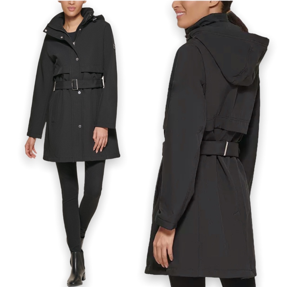 Calvin Klein Soft Shell Belted Trench Coat